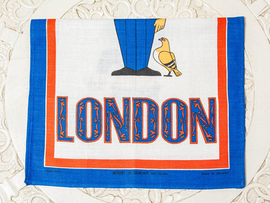 Handmade London Bobby Tea Towel –– Vintage Souvenir Textile