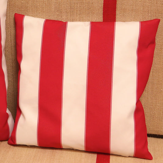 Handmade Red Striped Cushion (Petite)