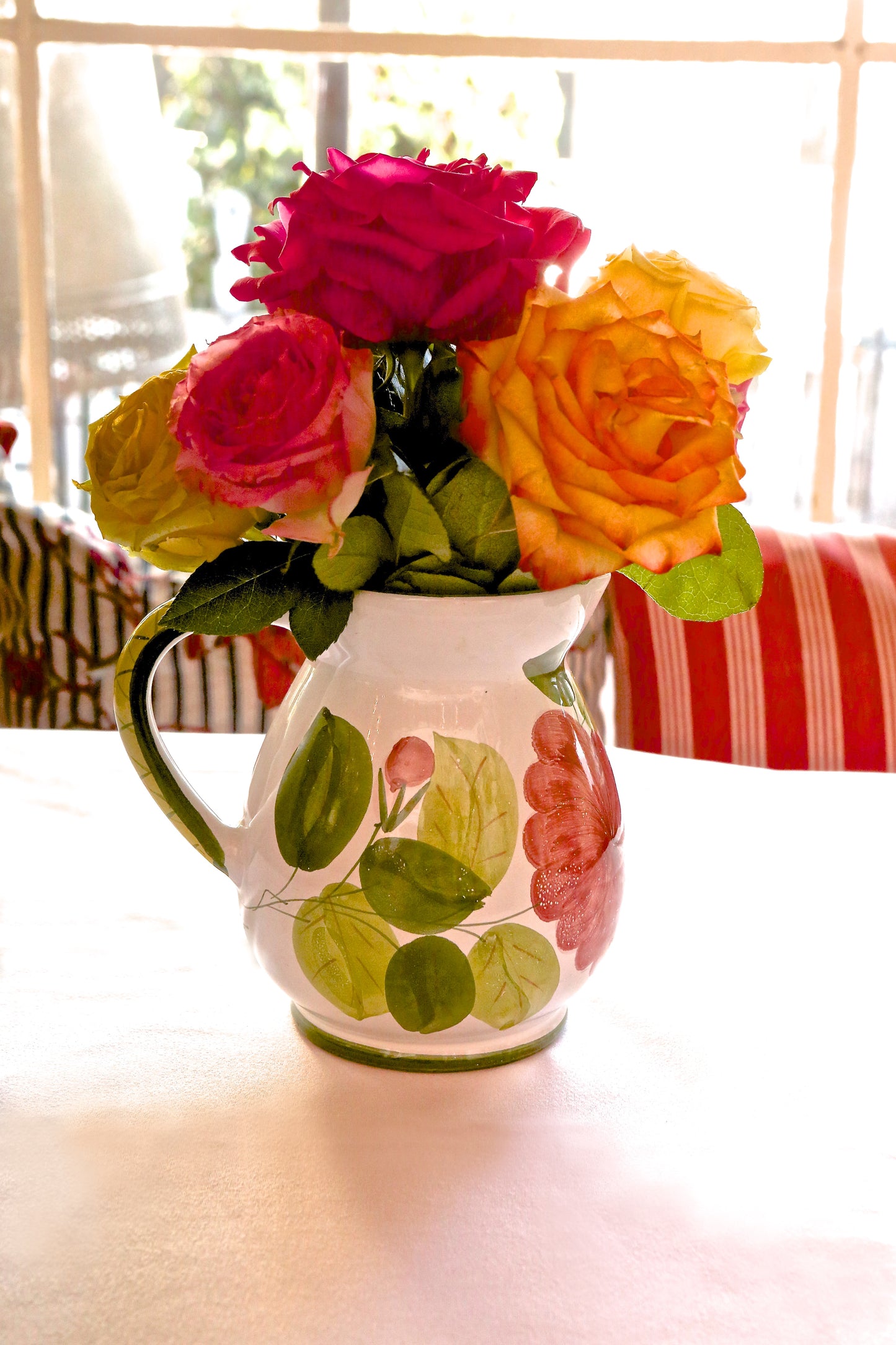 The Ivy at Home Medium Pitcher with Long-Stem Roses (Local Pickup Only)