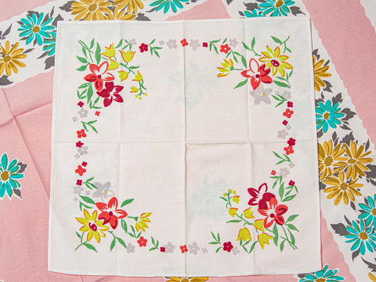 1950s Floral Napkins – Vintage Print, Set of 6