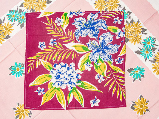 1950s Tropical Lily Napkins – Bold Florals, Set of 3