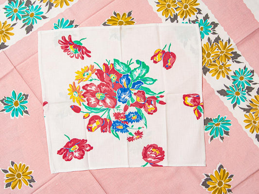 1950s Bold Floral Napkins – Set of 6