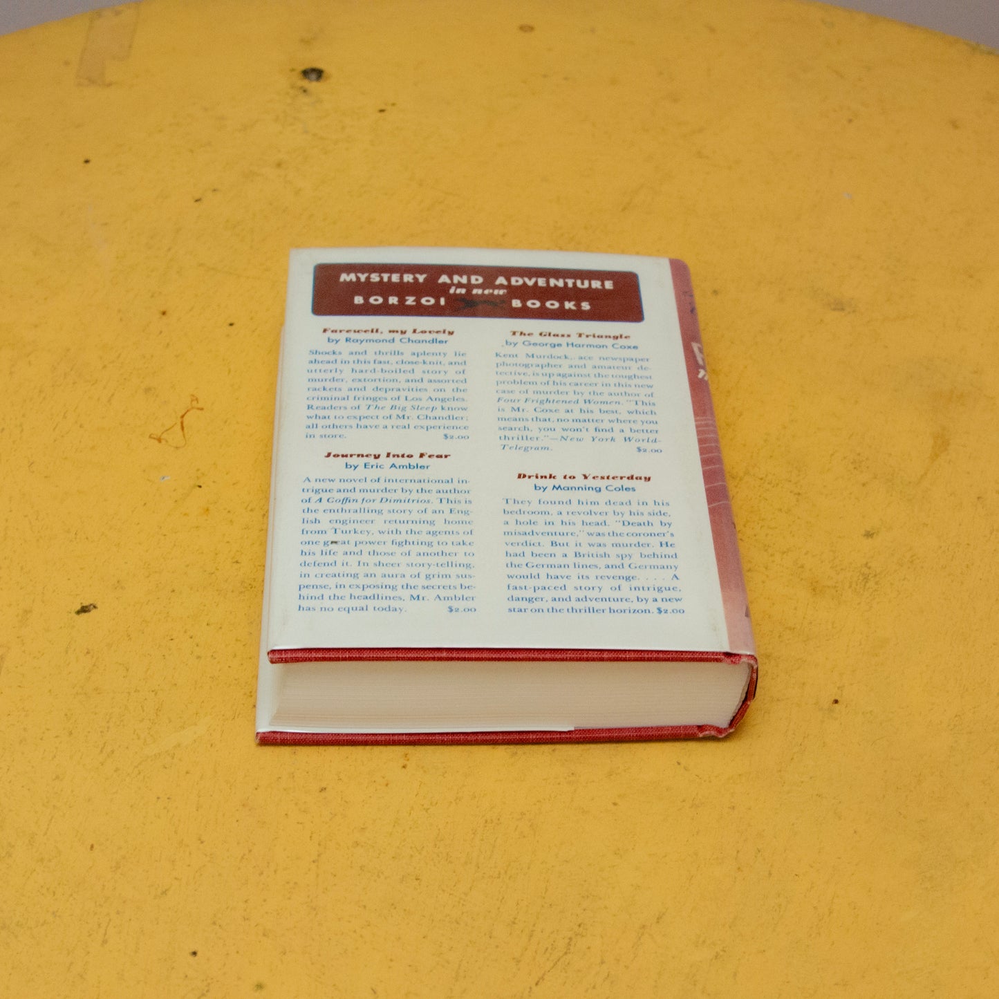 Raymond Chandler – ‘Farewell, My Lovely’ — Early Knopf edition with facsimile dust jacket (c. 1940s)