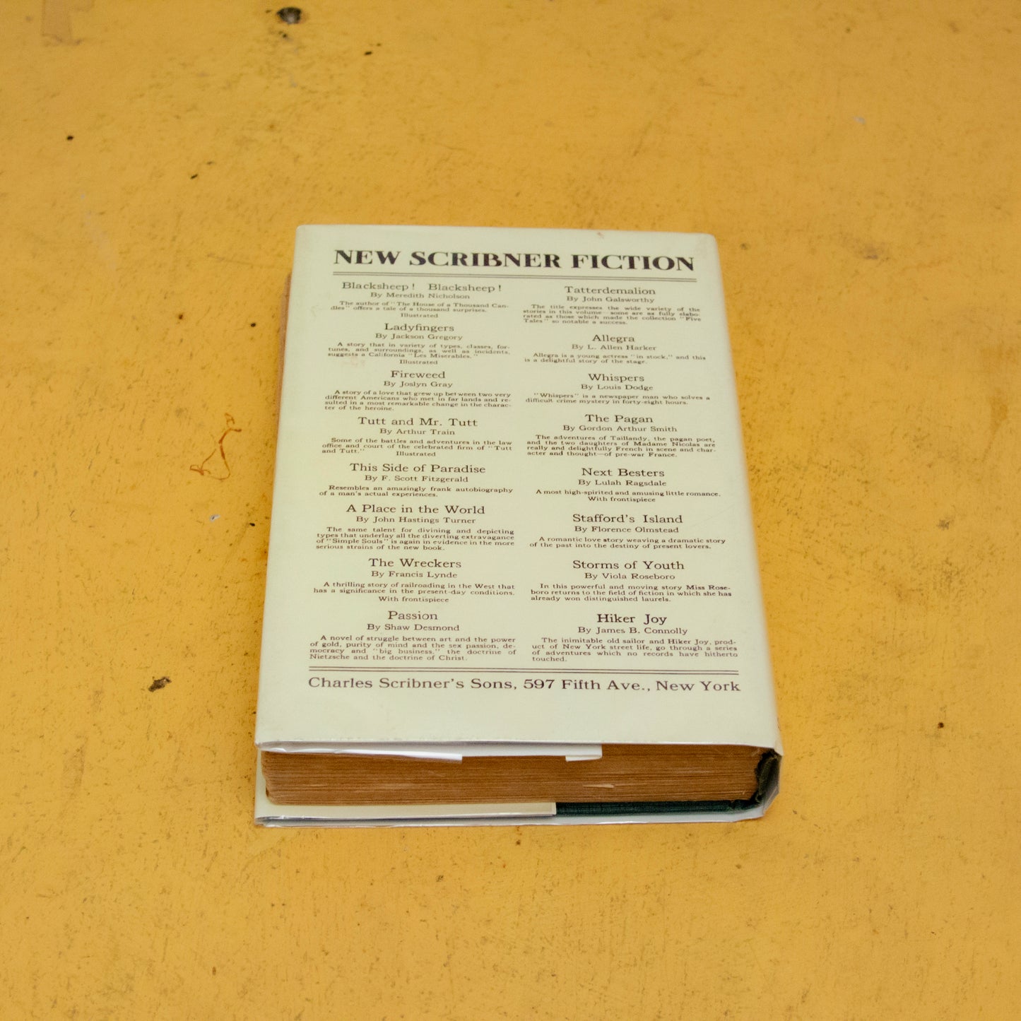 F. Scott Fitzgerald – ‘This Side of Paradise’ — Early Scribner printing with facsimile dust jacket (c. 1921)