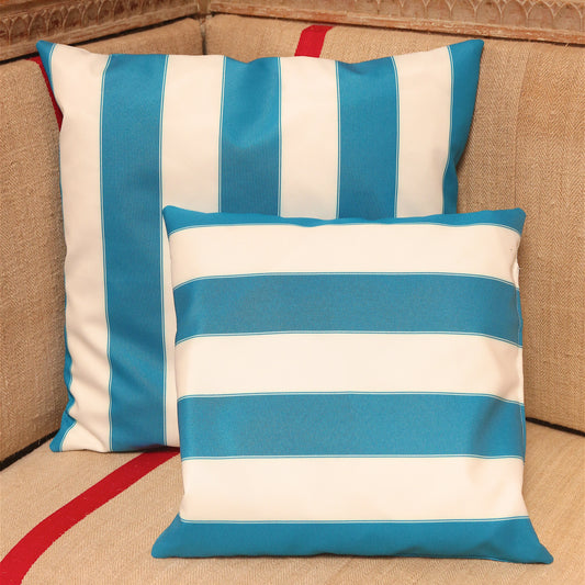 Handmade Turquoise Striped Cushion (Classic)