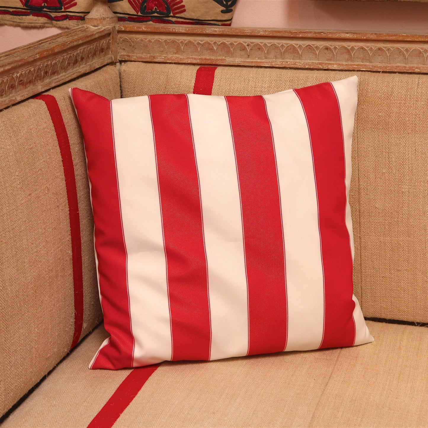 Handmade Red Striped Cushion (Classic)