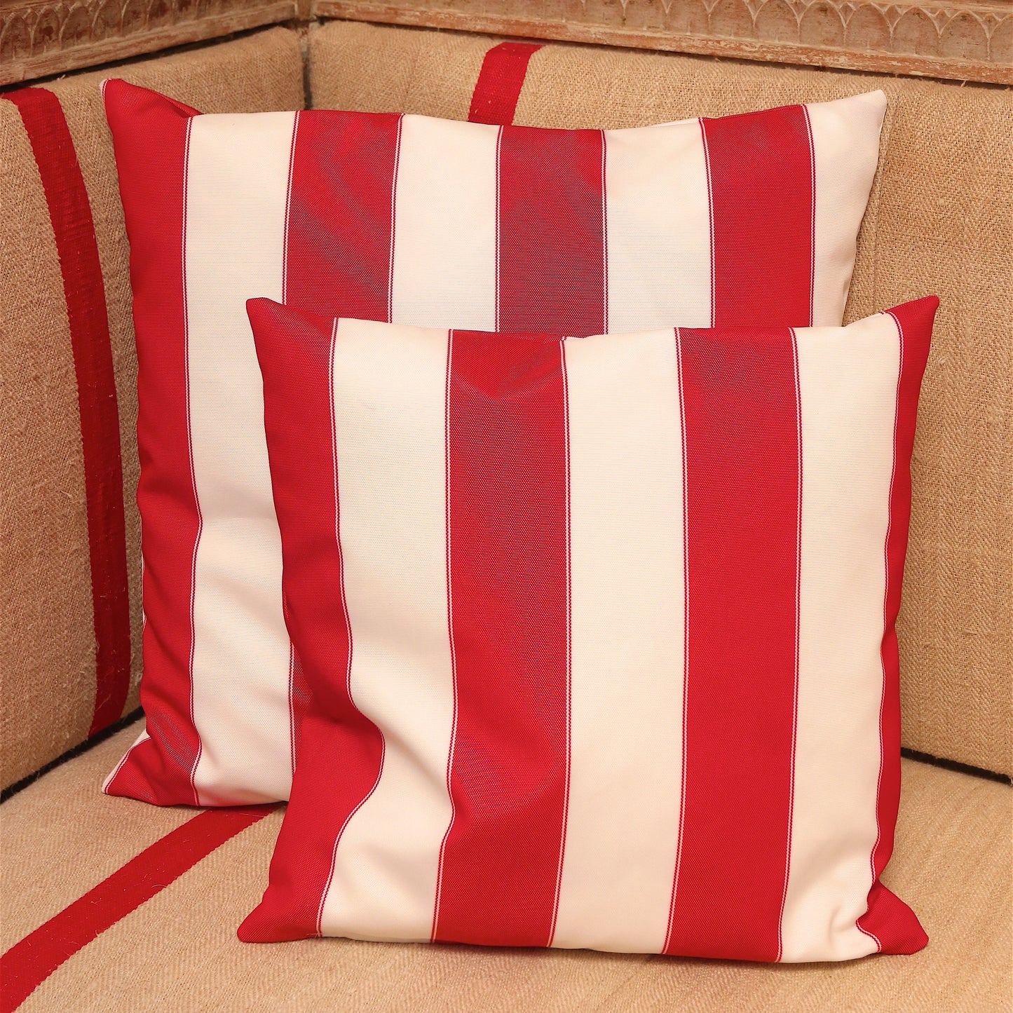 Handmade Red Striped Cushion (Classic)