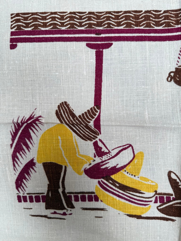 Handmade Sombrero Market Napkins –– Vintage Textile from Mid-Century Tablecloths, Set of 4